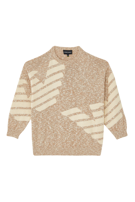 Kids Knit Sweater Macro Eagle Logo-Print
